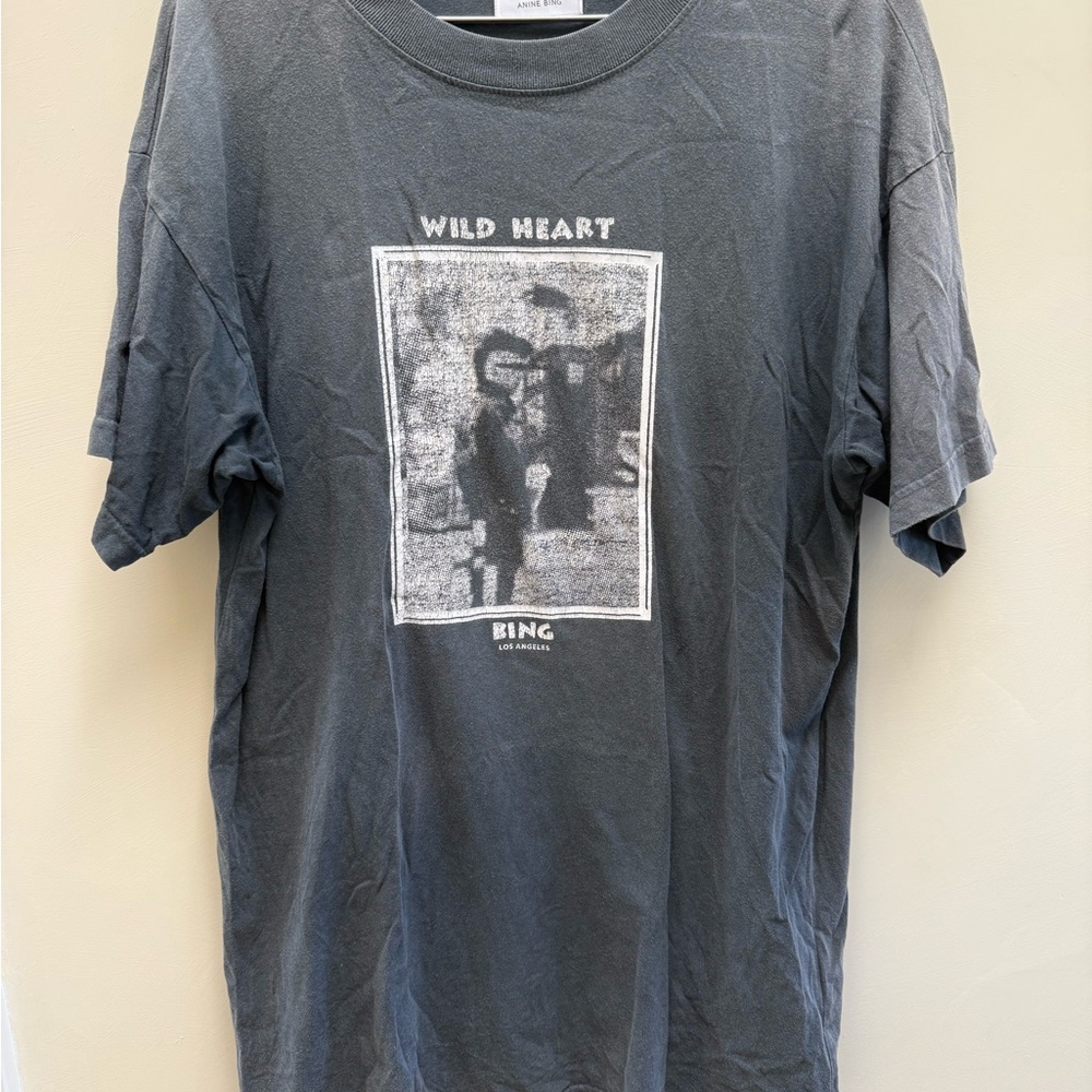 Anine Bing Wild Heart Charcoal T-Shirt Dress